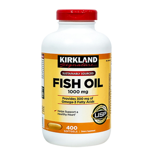 现货保税Kirkland柯克兰中老年人深海浓缩鱼油软胶囊1000mg 400粒