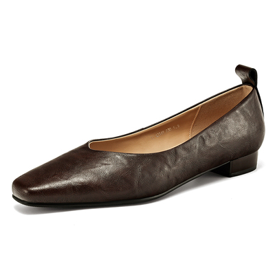 达芙妮单鞋女款真皮一脚蹬小皮鞋