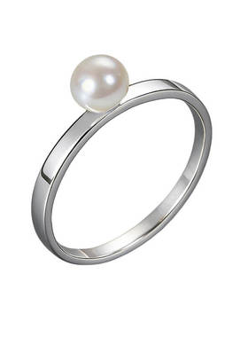 999足银手工珍珠戒指简约显白