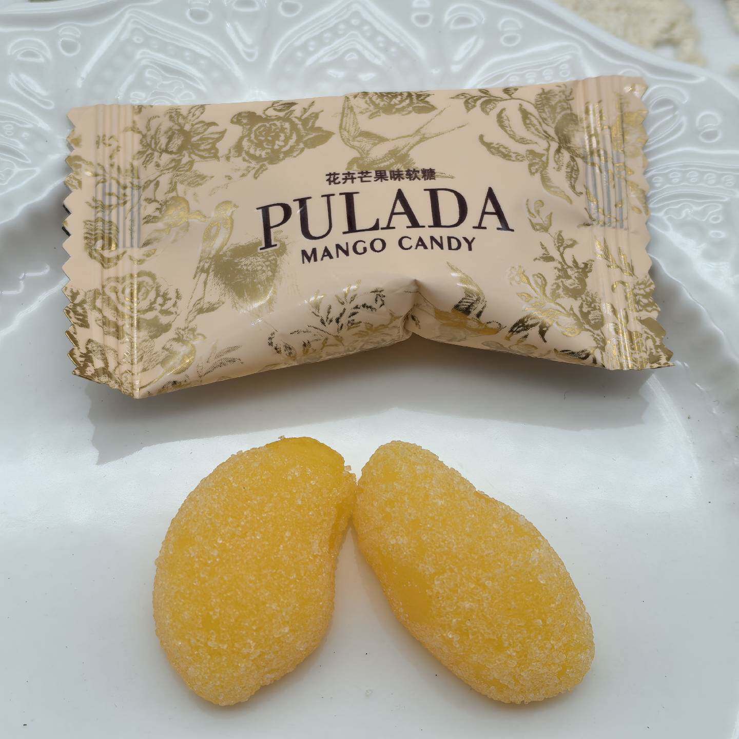 英国PULADA朴拉达花卉芒果味软糖高端喜糖果汁糖伴手礼水果糖散装
