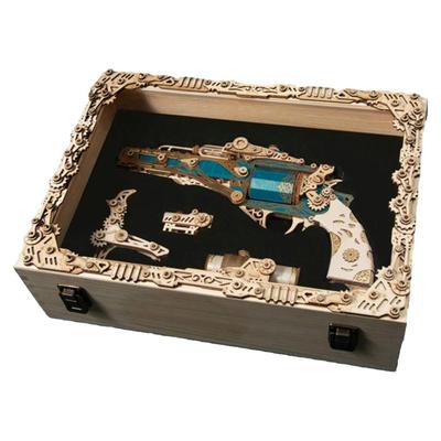 奇幻蒸汽左轮枪手工拼装3d立体木质模型摆件男孩生日礼物男生玩具