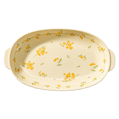 陶瓷双耳鱼盘高颜值蒸鱼盘子餐具