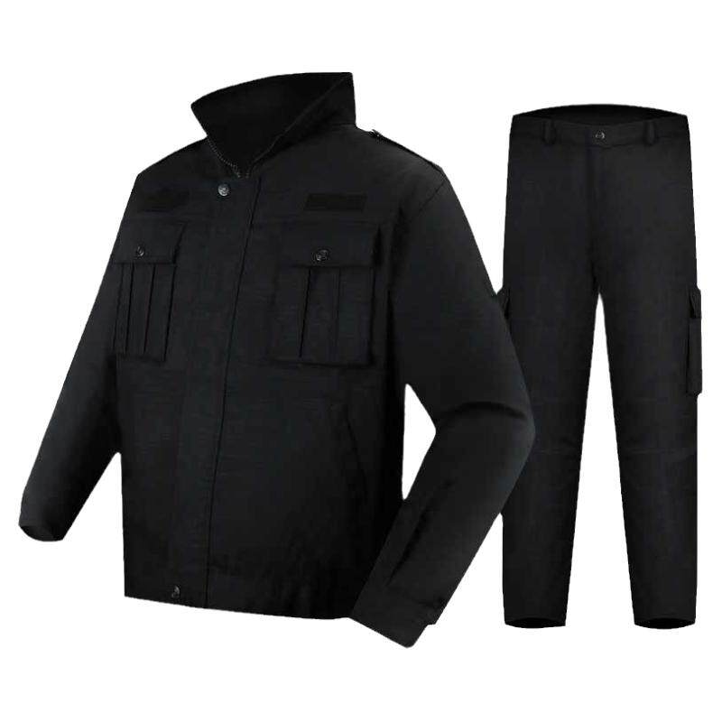 藏青色作训服套装男保安工作服秋冬装制服加厚耐磨网格训练特种兵