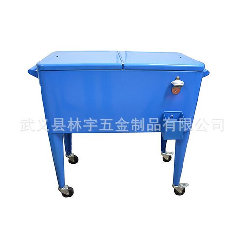 75L 外贸推车款金属保温箱配套烧烤炉户外露营烧烤冰桶摆摊保温箱