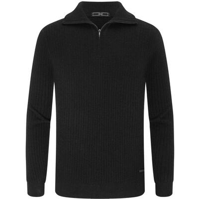 【羊毛羊绒】EMZ鄂尔多斯秋冬新款翻领半拉链老钱风针织衫毛衣男