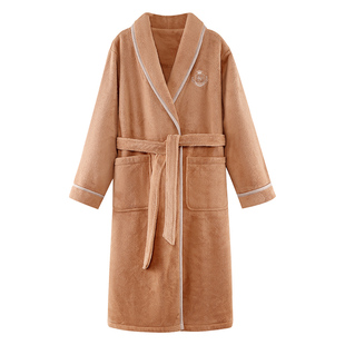 珊瑚绒睡袍冬季女情侣加厚加绒浴袍睡衣男士秋冬法兰绒浴衣家居服