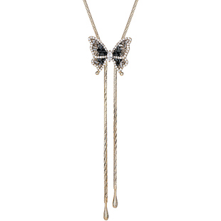 流苏蝴蝶毛衣项链女款2025新款配饰秋冬轻奢小众饰品首饰锁骨颈链