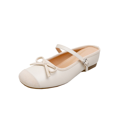 内增高~法式包头半拖鞋女芭蕾风