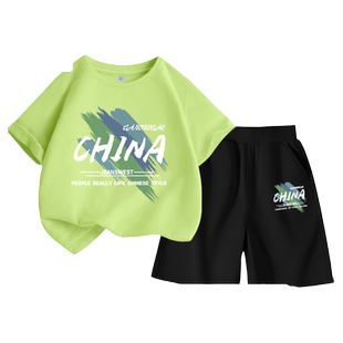 真维斯童装男童夏装套装儿童纯棉短袖t恤男孩2026新款运动两件套