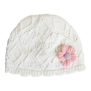 韩版婴儿帽子秋冬季女宝宝可爱小花公主帽小月龄女婴纯棉无骨胎帽