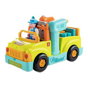 汇乐工具卡车电钻可拆卸工程车儿童拧螺丝刀组装拆装益智男孩玩具