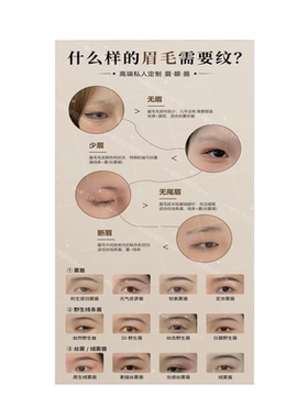 高级感纹绣店装饰画纹绣美睫工作室墙壁挂画美容院眉眼唇宣传海报