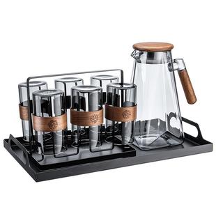 耐高温玻璃杯套装家用高颜值泡绿茶杯冷水壶轻奢客厅待客喝水杯子