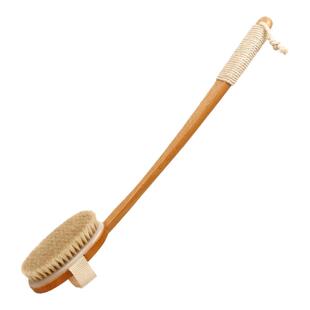 榉木超长弯柄猪鬃刷马鬃刷可卸脱刷搓背刷清洁刷按摩刷干刷软毛刷