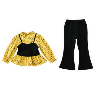女童春装套装2026新款时髦洋气儿童装春季宝宝超好看喇叭裤两件套