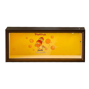 黑胡桃色盲盒收纳展示盒子手办防尘柜相框适用泡泡玛特123星星人