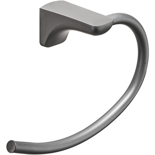 不锈钢挂毛巾架枪灰免打孔圆环圆形浴室轻奢风毛巾环毛巾圈卫生间