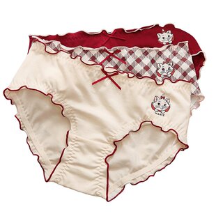 Gukoo/果壳内裤女玛丽猫红色无痕不夹臀本命马年女士内裤
