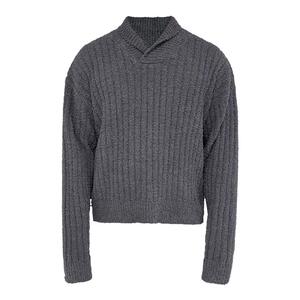 JCAESAR SWEATER 青果领毛衣 毛巾质感肌理 紫调冷灰配色 高克重