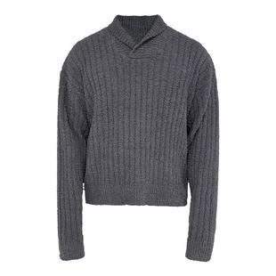 JCAESAR SWEATER 青果领毛衣 毛巾质感肌理 紫调冷灰配色 高克重