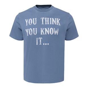 VLABMADE *懂哥T恤*水洗蓝slogan斑驳感标语印花复古短宽Boxy短袖