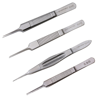 眼科显微拆线镊子纳米无痕双眼皮埋线抽取脂肪工具夹子有勾精细镊