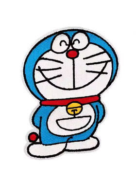 卡通叮当猫布贴图案毛绒百搭布贴