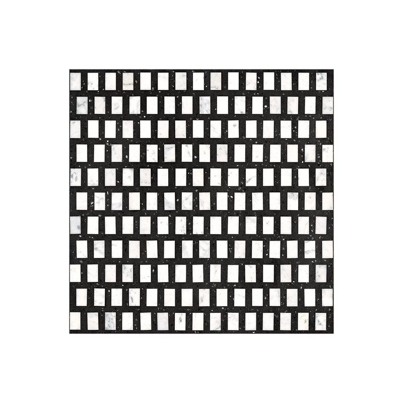 网红复古风格子水磨石瓷砖600x600阳台餐厅厕所白胚全瓷防滑地砖