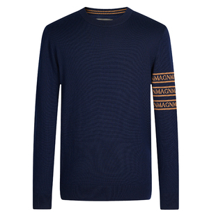 【100%绵羊毛】曼加龙男士时尚纯羊毛秋冬保暖针织衫毛衣打底衫