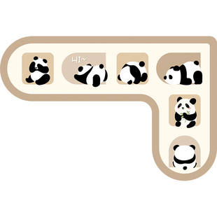 熊猫厨房专用地垫L型硅藻泥吸水防滑脚垫可擦免洗可定制长条地毯