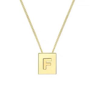 轻奢小众金色方块字母项链女钛钢不掉色方牌吊坠高级感毛衣锁骨链