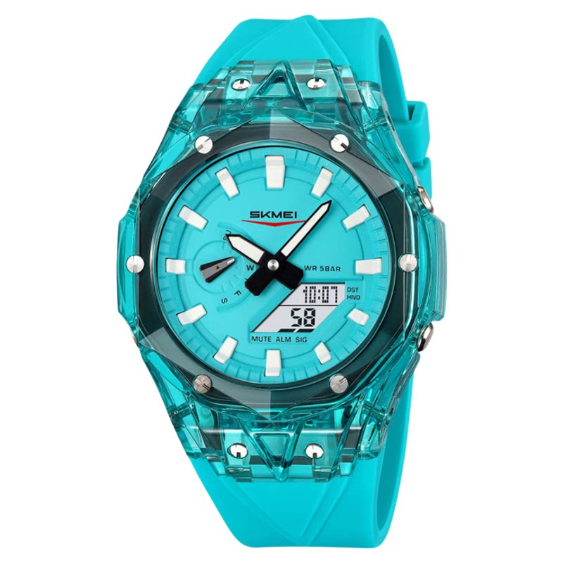 时刻美双显倒计时男士手表学生夏令时电子表个性运动防水多组闹钟