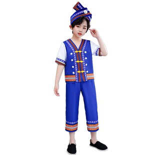 六一儿童苗族演出服男童壮族彝族服装土家族佤族少数民族舞蹈服饰