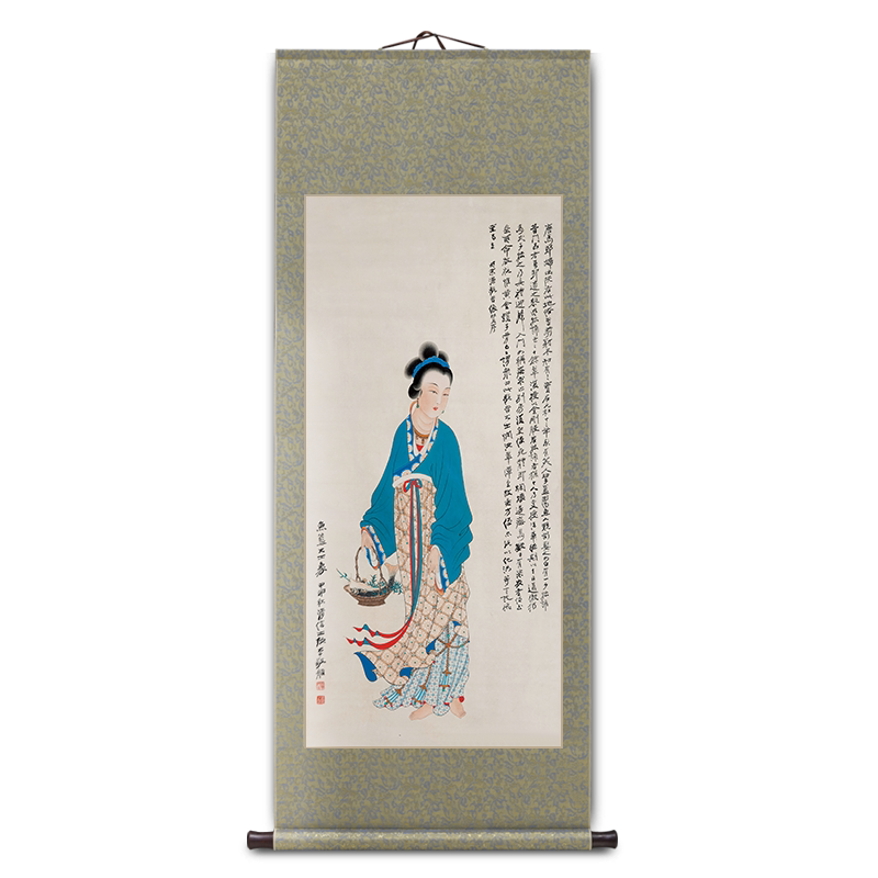 名家经典作品多款仕女图卷轴挂画