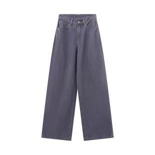 THESOONG/春季纯棉薄款直筒牛仔裤女氛围感红色高腰显瘦HBNZ6859