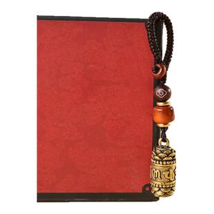 黄铜复古风楞严咒挂件吊坠可打开拧开放朱砂饰品车钥匙扣绳男女