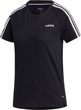Adidas/阿迪达斯正品NEO女士休闲运动圆领条纹透气短信T恤GJ7948