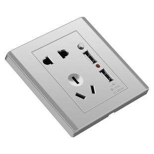 家用USB插座线带开关5五孔插座面板手机充电快充墙壁多功能转换器