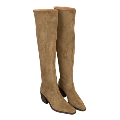 一靴多穿！粗跟过膝靴子女中高跟