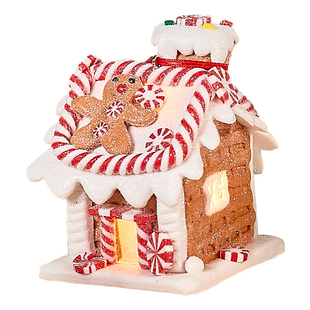 圣诞节装饰软陶发光饼干小房子氛围创意桌面摆件雪屋布置道具礼品