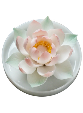 东方泥土非遗手工陶瓷莲花摆件