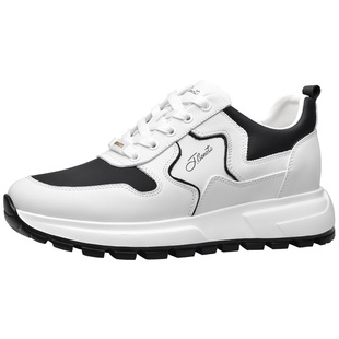 宾度男鞋秋冬季男士运动皮鞋男真皮厚底内增高休闲鞋软底缓震专柜