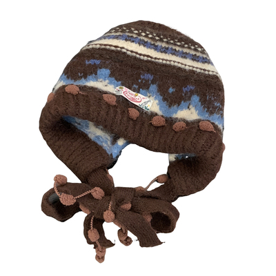 费尔岛撞色针织毛线帽女秋冬季