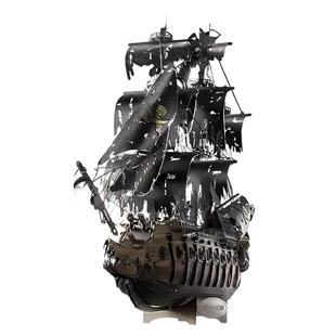 飞翔的荷兰人黑珍珠号加勒比海盗船金属拼装模型3d手工diy拼图铁