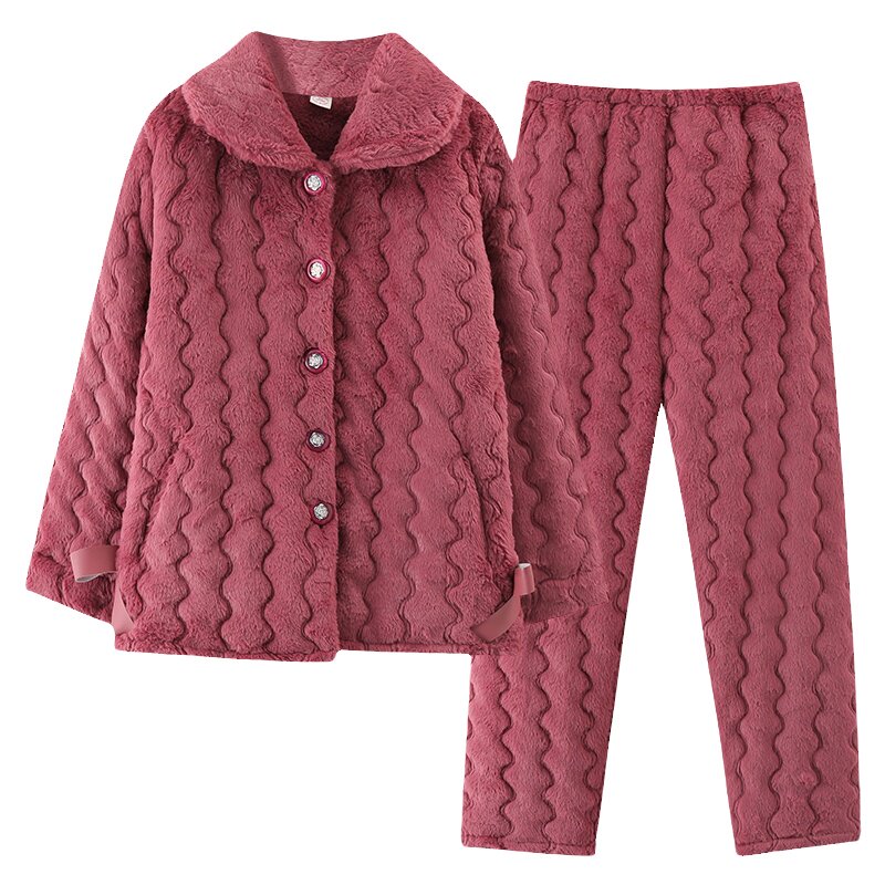 芬腾正品秋冬款夹棉加厚女家居服