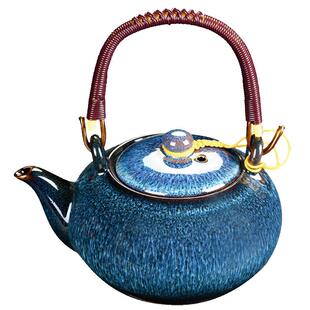7头提梁壶茶具套装功夫茶具整套提梁壶大容量窑变茶杯茶壶凉水壶