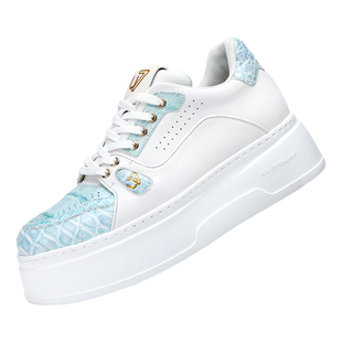 U7男鞋春季2026新款小众高端鳄鱼皮潮鞋子男厚底增高潮流板鞋男士