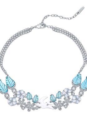 MOH琉璃水晶花卉燕形贝母项链