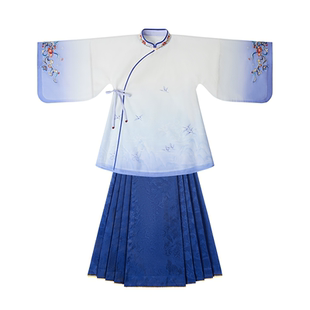 【西子问】汉服女童马面裙套装明制春秋款云肩2025新款上衣鹤与