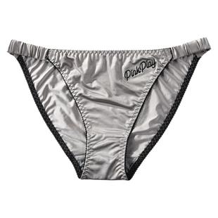 欧美内裤女士高颜值性感绸缎面冰丝低腰时尚刺绣字母少女生三角裤